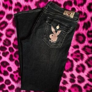Y2K Playboy x true religion jeans (NWOT)